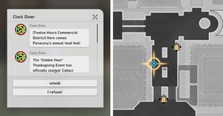 Honkai Star Rail - Penacony Food Fest - Clock Diner Message and Location