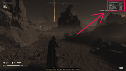 Helldivers 2 - FPS Counter in-game