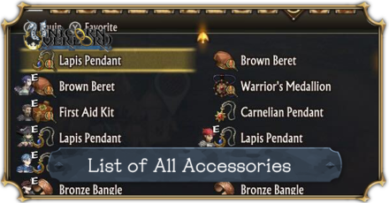 Unicorn Overlord - List of All Accessories