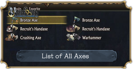 Unicorn Overlord - List of All Axes