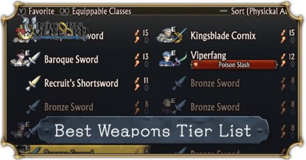 Unicorn Overlord - Best Weapons Tier List Banner