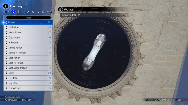 FF7 Rebirth - Items are Disabled