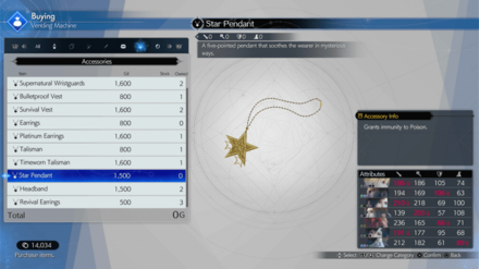 FF7 Rebirth - Star Pendant