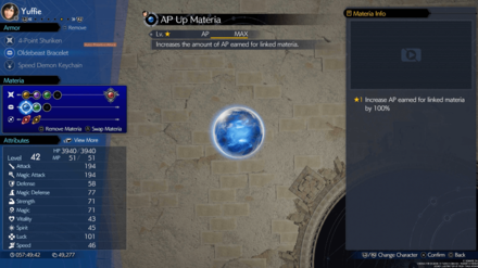 Final Fantasy Rebirth (FF7 Rebirth) - AP Up Materia Info
