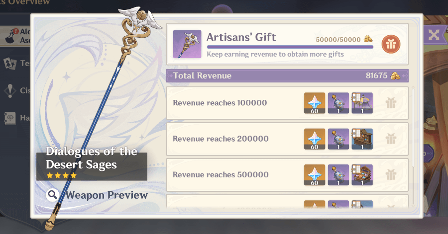 Genshin - Alchemical Ascension - Revenue Rewards