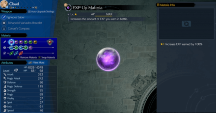 FF7 Rebirth - EXP Farming Guide - EXP Up Materia