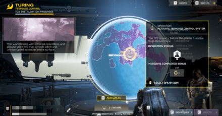 Helldivers 2 - Mission Selection Screen
