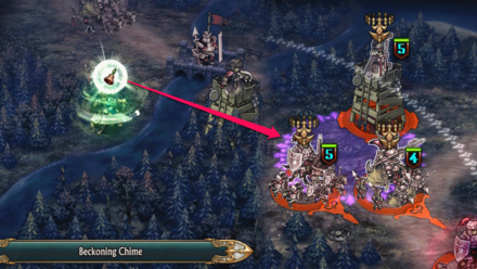 Unicorn Overlord - Use a Beckoning Chime on the Two Cavalry Units and The Watchtower