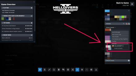 Helldivers 2 - Invite Through Steam