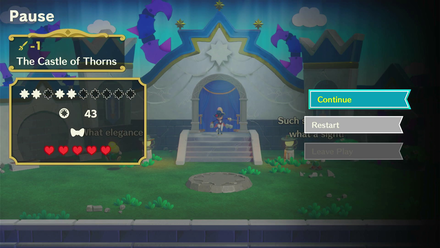 Princess Peach Showtime - Sparkle Gem Pause Menu