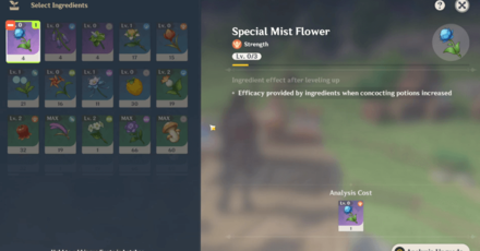 Genshin - Alchemical Ascension - Selecting Fodder