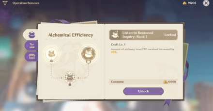 Genshin - Alchemical Ascension - Alchemical Efficiency