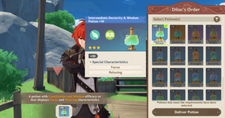 Genshin - Submit your Potion to Diluc