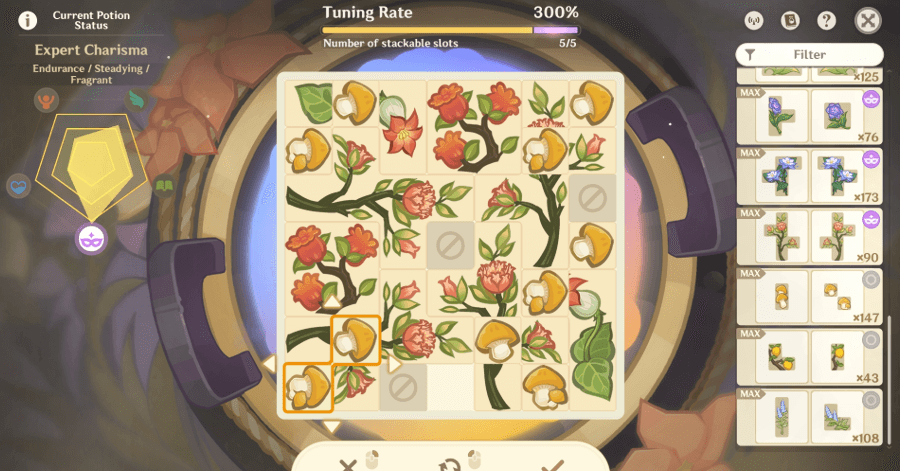 Genshin Potion Event Recipes - Reach a Tuning Rate of 100% and Up
