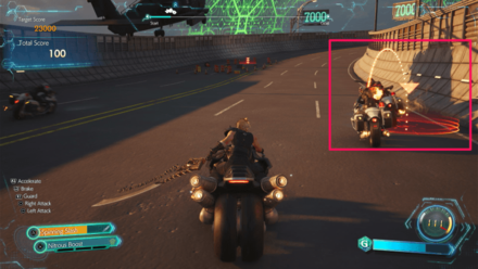 FF7 Rebirth G-Bike Minigame and Rewards Red Target