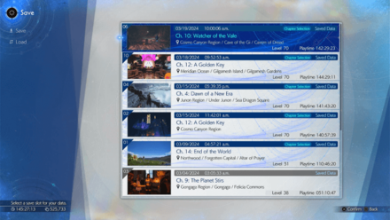 FF7 Rebirth - Save Menu
