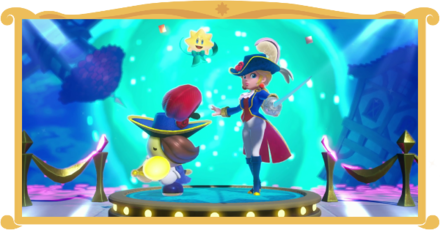 Princess Peach Showtime - The Dark Swordfighter and the Arena Stage Banner