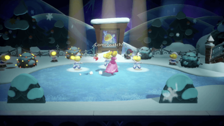 Princess Peach Showtime - A Snow Flower on Ice Sparkle Gems 1