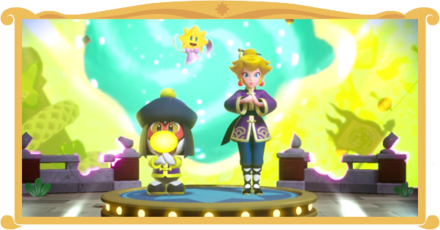 Princess Peach Showtime - The Dark School and the Twisted Fist Stage Banner.png