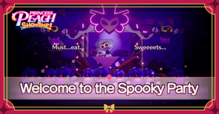Princess Peach Showtime - Welcome to the Spooky Party Banner