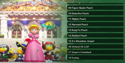 Princess Peach Showtime - Movie Menu