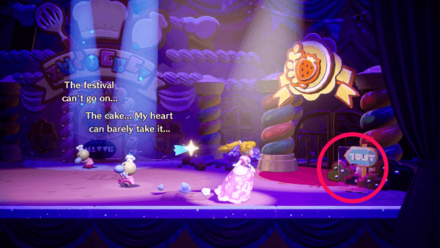 Princess Peach Showtime - Welcome to the Festival of Sweets Hide and Seek Theet Location 2