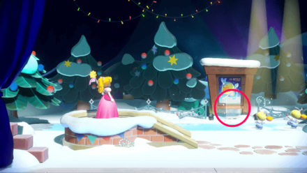 Princess Peach Showtime - A Snow Flower on Ice Hide and Seek Theet Location 1