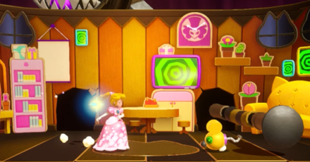 Princess Peach Showtime - Avoid Purrjector Cat Attacks