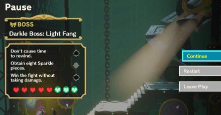 Princess Peach Showtime - Boss Challenge Pause Menu