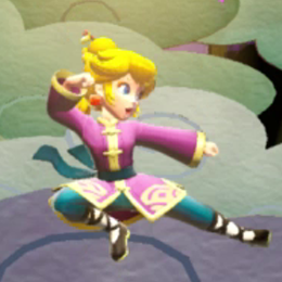 Princess Peach Showtime - Kung Fu Skater Controls Jump Attack