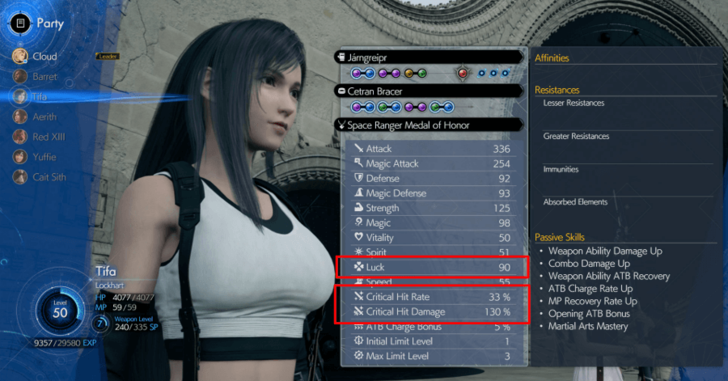 FF7 Rebirth - Character Stats