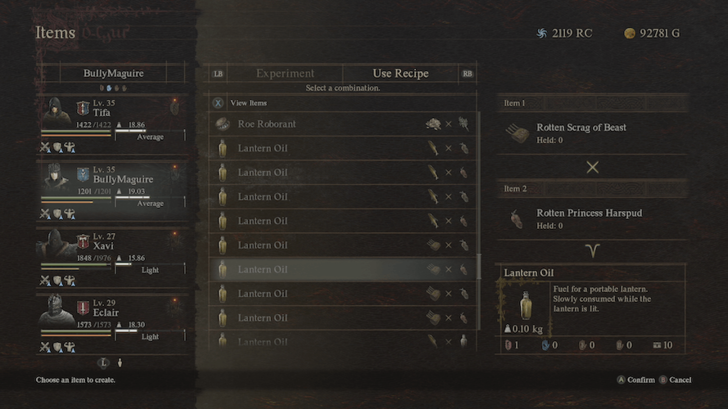 Dragons Dogma 2 - Lantern Oil Using Rotten Food Items