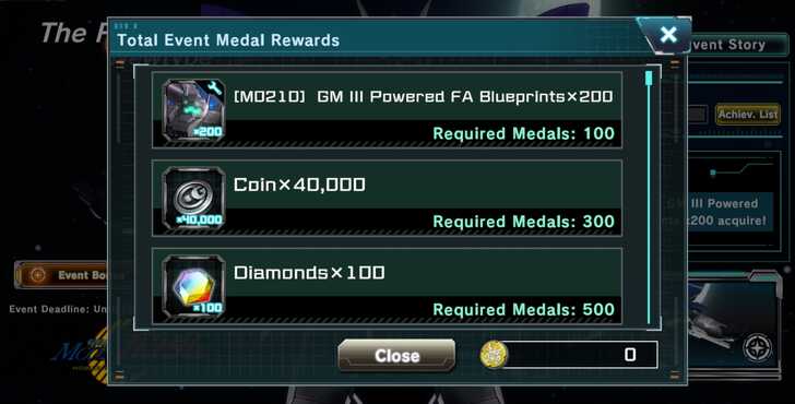 Total Even Medal Rewards - Gundam UC Engage