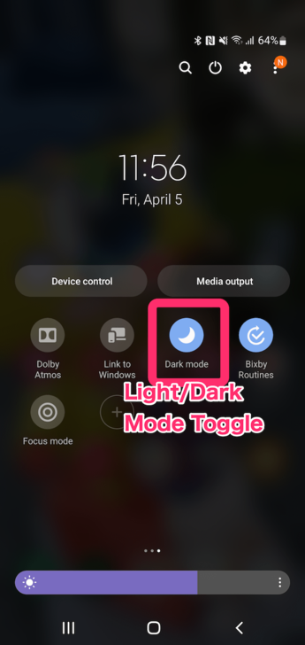 Android Light and Dark Mode Switch Method 1