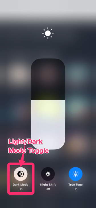 iOS Light and Dark Mode Switch Method 1