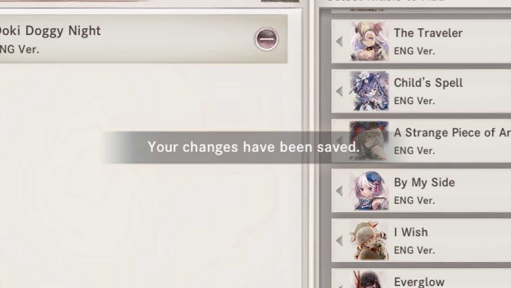 changes saved