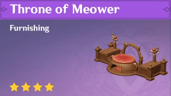Genshin Impact - How to Get Throne of Meower Furnishing