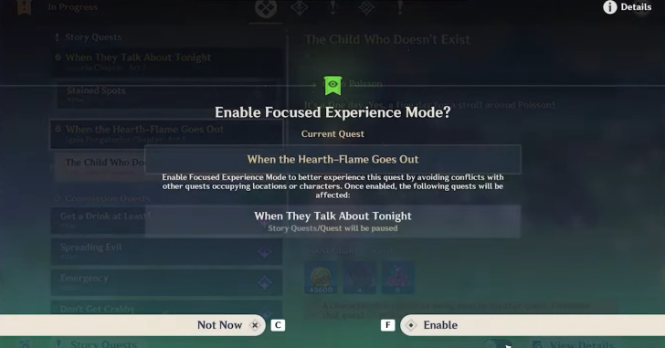 Genshin Impact - Enable Focused Experience Mode