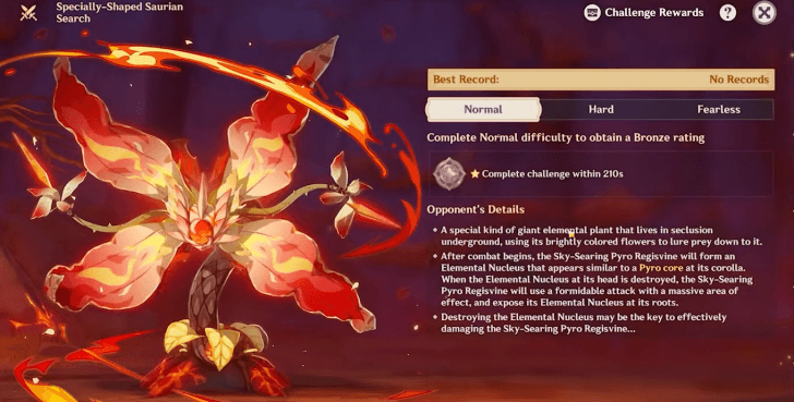 Genshin - Select Challenge Difficulty