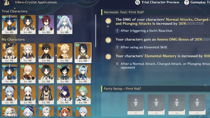 Genshin Impact - Vibro Crystal Application Teams