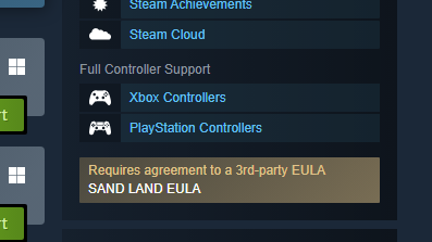 Sand Land - PC Controller Support
