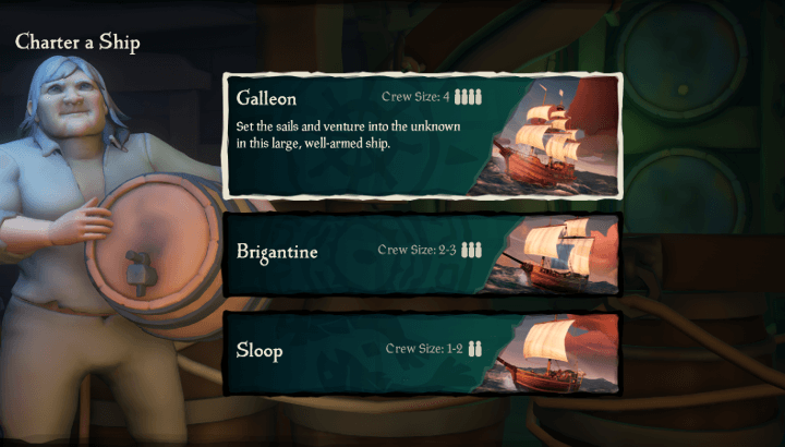 Sea of Thieves (SoT) - Ship Selection Party Size