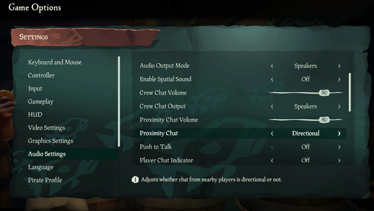 Sea of Thieves - Directional and Non-Directional Setting