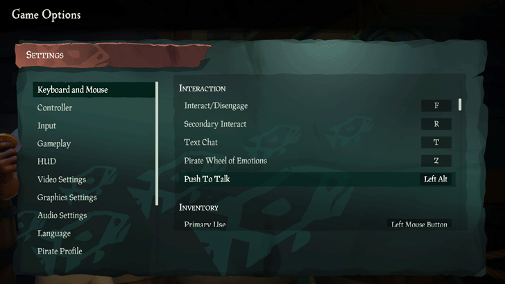 Sea of Thieves - Push to Talk Keybind