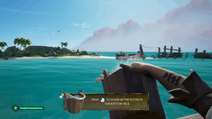 Sea of Thieves - Use the Bucket to Throw Water Overboard