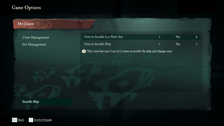 Sea of Thieves - Vote to Scuttle to a New Sea Option
