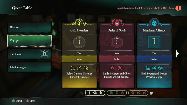 Sea of Thieves - Quest Table Voyages