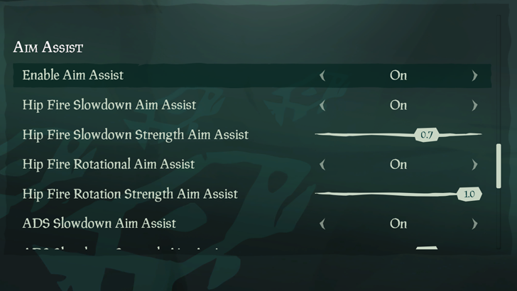 Sea of Thieves - Aim Assist Setting