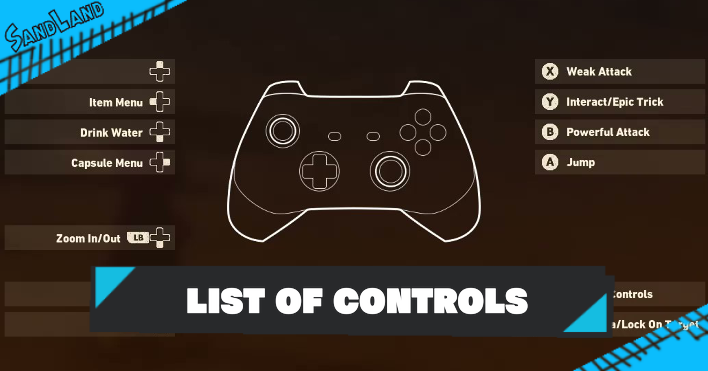 SAND LAND - List of Controls