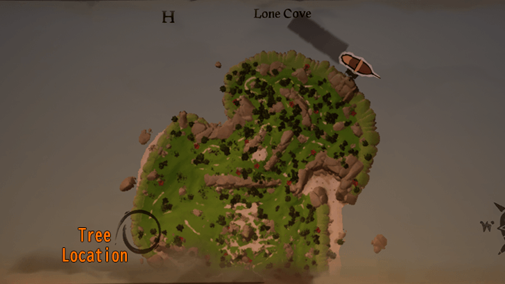 Sea of Thieves - Tree by the Sea Map Location